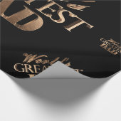Elegant Black Gold Typography World's grootste pap Cadeaupapier (Hoek)
