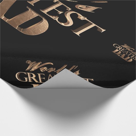 Elegant Black Gold Typography World's grootste pap Cadeaupapier (Hoek)
