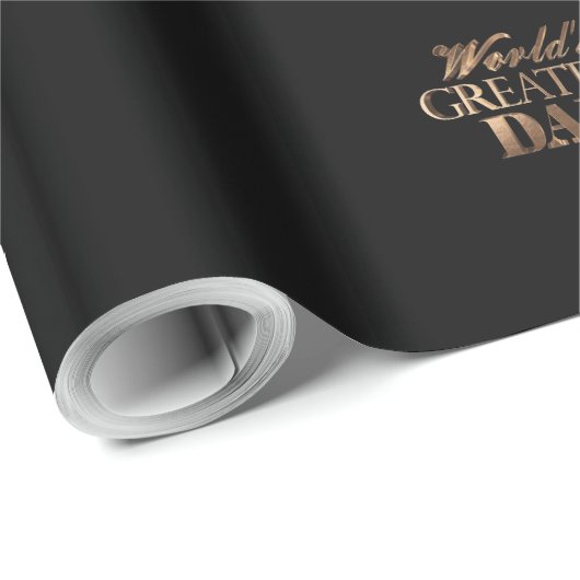 Elegant Black Gold Typography World's grootste pap Cadeaupapier (Rol Hoek)