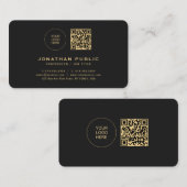 Elegant Black Gold Upload uw Logo afgeronde hoek Visitekaartje (Voorkant / Achterkant)