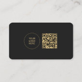 Elegant Black Gold Upload uw Logo afgeronde hoek Visitekaartje (Achterkant)