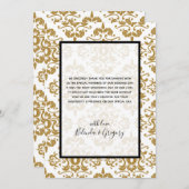 Elegant Black Gold Vintage Weddenschap Hartelijk d Bedankkaart (Voorkant / Achterkant)