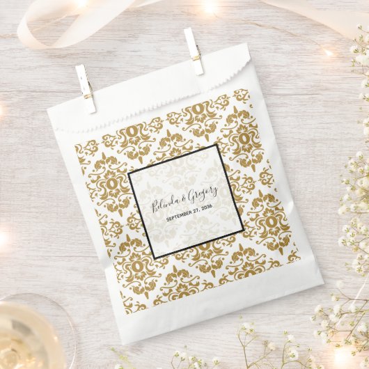 Elegant Black Gold Vintage Wedding Bedankzakje (Geknipt)