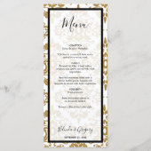 Elegant Black Gold Vintage Wedding Menu (Voorkant)