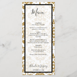 Elegant Black Gold Vintage Wedding Menu