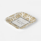 Elegant Black Gold Vintage Wedding Papieren Bordje (Gebogen)