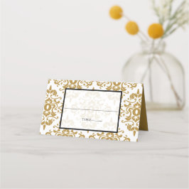 Elegant Black Gold Vintage Wedding Place Card Plaatskaartje