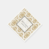 Elegant Black Gold Vintage Wedding Servet (Hoek)