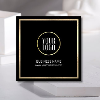 Elegant Black Gold Visitekaartje | LOGO Contactkaartje