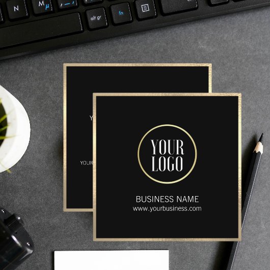 Elegant Black Gold Visitekaartje | LOGO Contactkaartje