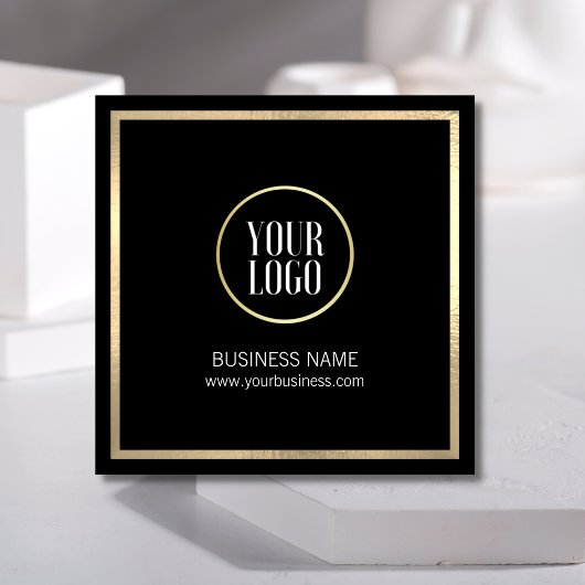 Elegant Black Gold Visitekaartje | LOGO Contactkaartje