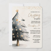 Elegant Black & Gold Watercolor Christmas Kaart (Voorkant)
