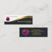 Elegant Black Gold Wave Forex Dealer Mini Visitekaartje (Voorkant / Achterkant)