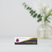 Elegant Black Gold Wave Forex Dealer Mini Visitekaartje (Staand voorkant)