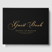 Elegant Black Gold Wedding Gastenboek (Voorkant)