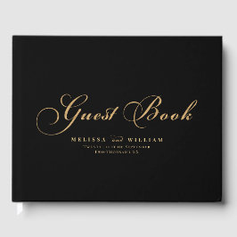 Elegant Black Gold Wedding Gastenboek