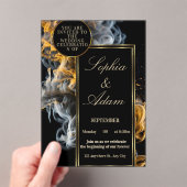Elegant Black & Gold Wedding Invitation Acryl Uitnodigingen (Insitu (Draagbaar))