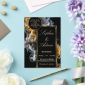 Elegant Black & Gold Wedding Invitation Acryl Uitnodigingen (Insitu (Huwelijk))