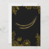 Elegant Black & Gold Wedding Invitation | Luxury  Kaart (Achterkant)