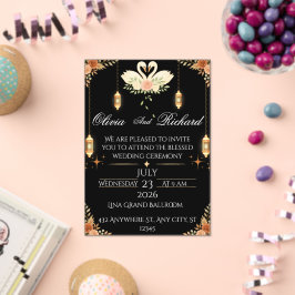 Elegant Black & Gold Wedding Invitation Template Acryl Uitnodigingen