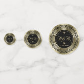 Elegant Black & Gold Wedding Jubileum Confetti (Achterkanten)