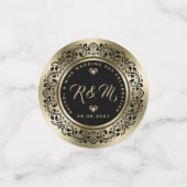 Elegant Black & Gold Wedding Jubileum Confetti (Kleine voorkant)