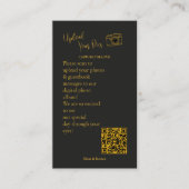 Elegant Black Gold Wedding Photo Sharing QR Code   Informatiekaartje (Voorkant)