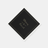 Elegant Black Gold Wedding Script Minimalist Chic Servet (Hoek)