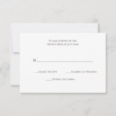 Elegant Black Gold Wedding Script RSVP-kaart RSVP Kaartje (Achterkant)