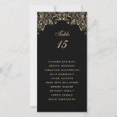 Elegant Black Gold Wedding Seating Chart (Voorkant)
