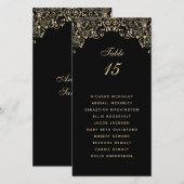 Elegant Black Gold Wedding Seating Chart (Voorkant / Achterkant)