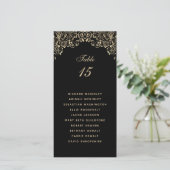 Elegant Black Gold Wedding Seating Chart (Staand voorkant)