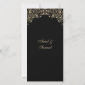 Elegant Black Gold Wedding Seating Chart (Achterkant)