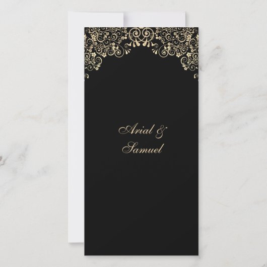 Elegant Black Gold Wedding Seating Chart (Achterkant)