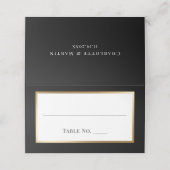 Elegant Black Gold Wedding Seating Table Number Plaatskaartje (Buitenkant ongevouwen)