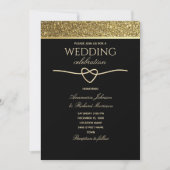 Elegant Black Gold Wedding Uitnodiging (Voorkant)