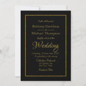 Elegant Black Gold Wedding Uitnodiging (Voorkant)