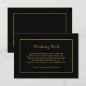 Elegant Black Gold Wedding Wishing Well Poem Informatiekaartje (Voorkant / Achterkant)