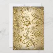 Elegant Black Gold White Champagne Brunch Invite Kaart (Achterkant)