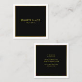 Elegant Black Gold White Luxureuze Sjabloon Vierkante Visitekaartje (Voorkant / Achterkant)