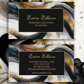 Elegant Black Gold White Wedding Planner Visitekaartje