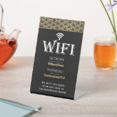 Elegant Black Gold WiFi-wachtwoordnetwerk Reclamebord Met Voetstuk (Insitu)