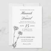 Elegant Black & Gold Wildflower Weddenation Kaart (Voorkant)