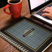 Elegant Black Gold Windows Check Monogramed Notitieboek
