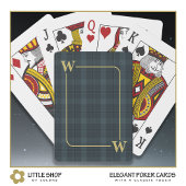 Elegant Black Gold Windows Pset Monogram Pokerkaarten