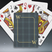 Elegant Black Gold Windows Pset Monogram Pokerkaarten