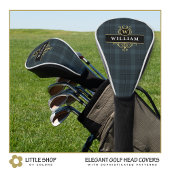 Elegant Black Gold Windows Pset Monogramed Golfheadcover