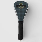 Elegant Black Gold Windows Pset Monogramed Golfheadcover (Voorkant)