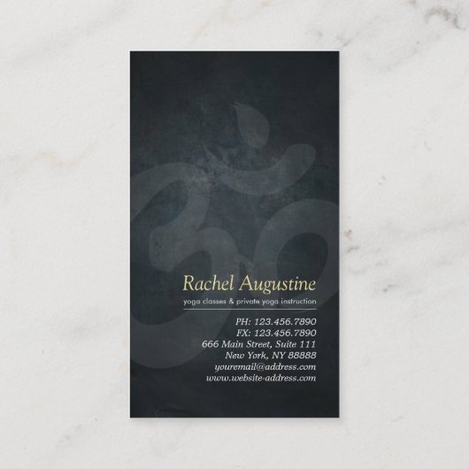 Elegant Black & Gold YOGA ZEN Symboolpenselen Visitekaartje (Achterkant)