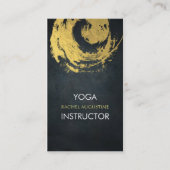 Elegant Black & Gold YOGA ZEN Symboolpenselen Visitekaartje (Voorkant)